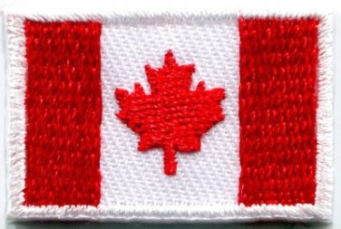 Canada national flag Canadian maple leaf applique iron-on patch small new S-112