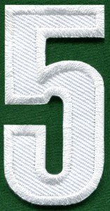 Number 5 numeral math counting five school applique iron-on patch new S-940