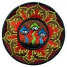Mushroom boho hippie retro love peace weed trance applique iron-on patch T-21