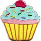 Cupcake snack fairy cake sweets retro disco fun applique iron-on patch new S-205