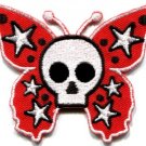 Butterfly skull horror goth emo punk biker applique iron-on patch new S-182