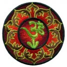 Aum om infinity lotus hindu yoga indian retro hippie applique iron-on patch T-2