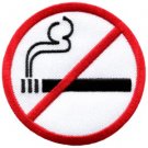 No Smoking sign symbol warning cigarette smoke applique iron-on patch new S-592