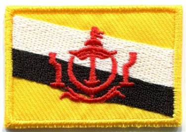 Flag of Brunei Bruneian abode of peace applique iron-on patch new Medium S-763