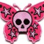 Butterfly skull horror goth emo punk biker applique iron-on patch new S-183