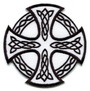 Celtic Cross Irish goth tattoo druids wicca pagan applique iron-on patch new S-6