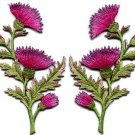 Carnation spray pair flowers floral bouquet boho applique iron-on patch S-737