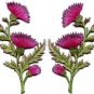Carnation spray pair flowers floral bouquet boho applique iron-on patch S-737
