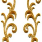 Gold trim fringe boho art deco sew embellishment applique iron-on patches S-973