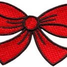 Red bow knot ribbon boho retro sew sewing applique iron-on patch new S-513