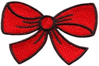Red bow knot ribbon boho retro sew sewing applique iron-on patch new S-513