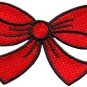 Red bow knot ribbon boho retro sew sewing applique iron-on patch new S-513