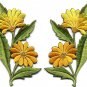Yellow daisies pair flowers floral bouquet boho applique iron-on patch new S-724