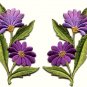Purple daisies pair flowers floral bouquet boho applique iron-on patch new S-730