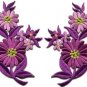Purple daisies pair flowers floral bouquet boho applique iron-on patch new S-729