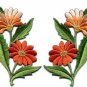 Orange daisies pair flowers floral bouquet boho applique iron-on patch new S-726