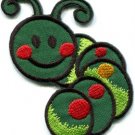 Caterpillar worm insect bug retro kids fun applique iron-on patch new S-702