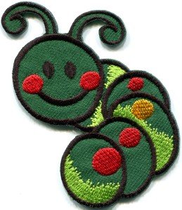 Caterpillar worm insect bug retro kids fun applique iron-on patch new S-702