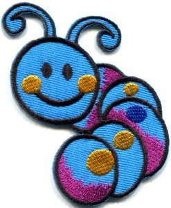 Caterpillar worm insect bug retro kids fun applique iron-on patch new S-701