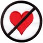 No Love symbol sign warning heart applique iron-on patch new S-714