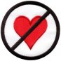 No Love symbol sign warning heart applique iron-on patch new S-714