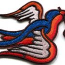 Bird cherries tattoo applique iron-on patch new S-292
