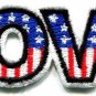 Love American flag retro hippie 70s weed embroidered appique iron-on patch S-40