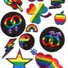 Lot of 12 gay lesbian pride rainbow disco boho LGBT appliques iron-on patches