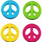 Lot of 4 peace sign retro boho hippie love weed flower power iron-on patches P-1