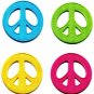Lot of 4 peace sign retro boho hippie love weed flower power iron-on patches P-1