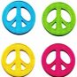 Lot of 4 peace sign retro boho hippie love weed flower power iron-on patches P-1