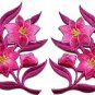 Hot pink lilies pair flowers floral bouquet boho applique iron-on patches S-760