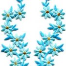 Baby blue flowers floral boho granny chic applique iron-on patches pair S-753