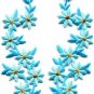 Baby blue flowers floral boho granny chic applique iron-on patches pair S-753