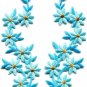 Baby blue flowers floral boho granny chic applique iron-on patches pair S-753