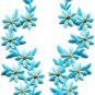 Baby blue flowers floral boho granny chic applique iron-on patches pair S-753
