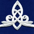 White trim fringe boho art deco sew embellishment applique iron-on patch S-536