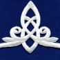 White trim fringe boho art deco sew embellishment applique iron-on patch S-536