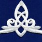 White trim fringe boho art deco sew embellishment applique iron-on patch S-536