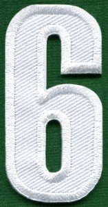 Number 6 numeral math counting six school applique iron-on patch new S-941
