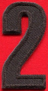 Number 2 numeral math counting two school applique iron-on patch new S-947