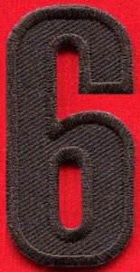 Number 6 numeral math counting six school applique iron-on patch new S-951