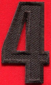 Number 4 numeral math counting four school applique iron-on patch new S-949