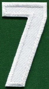 Number 7 numeral math counting seven school applique iron-on patch new S-942