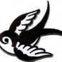Bird tattoo swallow dove swiftlet sparrow biker applique iron-on patch S-1004