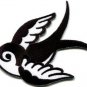 Bird tattoo swallow dove swiftlet sparrow biker applique iron-on patch S-1004
