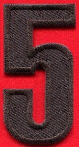 Number 5 numeral math counting five school applique iron-on patch new S-950