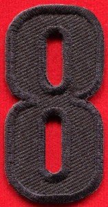 Number 8 numeral math counting eight school applique iron-on patch new S-953