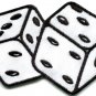 Pair of dice craps gambling Las Vegas poker applique iron-on patch new S-741