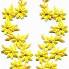 Yellow flowers floral boho granny chic applique iron-on patches pair new S-752